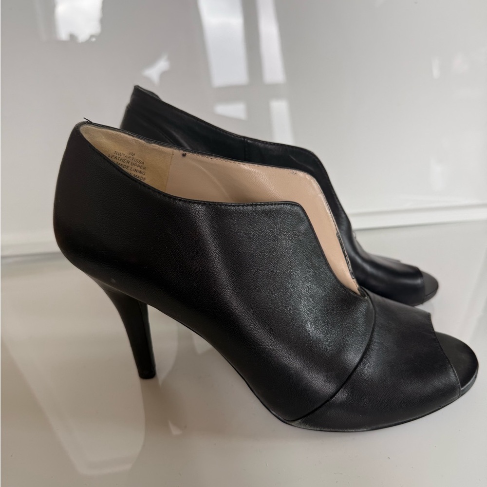 Nine West Black Peep-Toe Heels